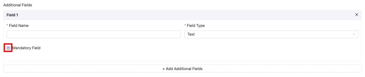 Mandatory Additional Field