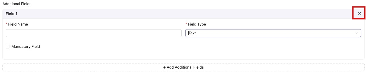 Remove Additional Field