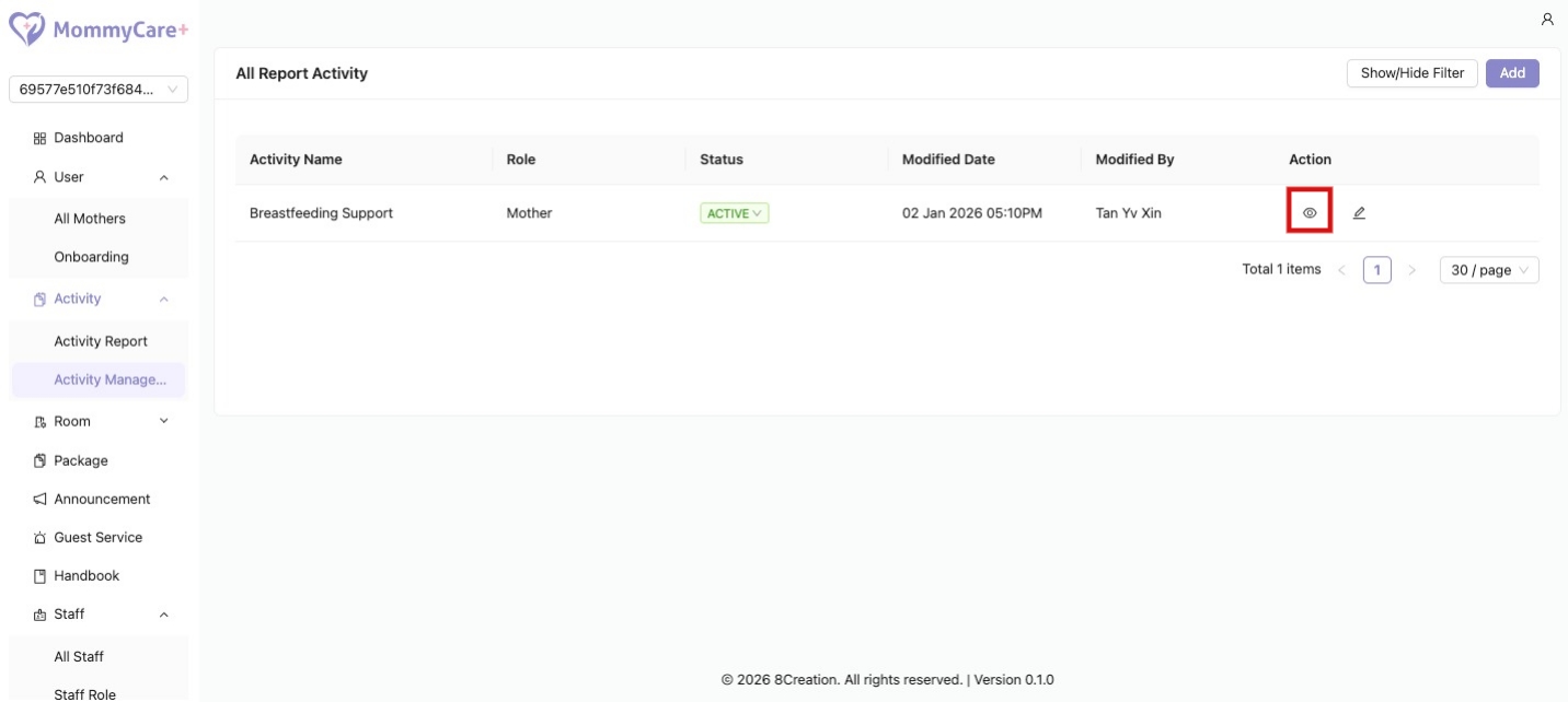 View Activity in Client Portal