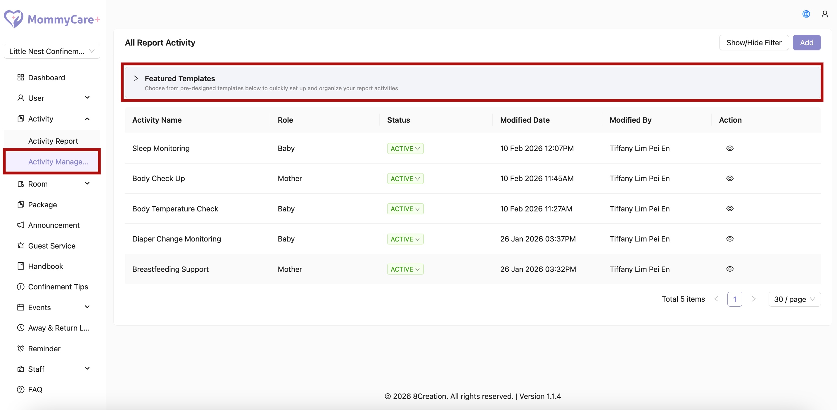 Activity Templates