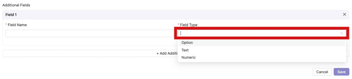 Field Type in Additional Field