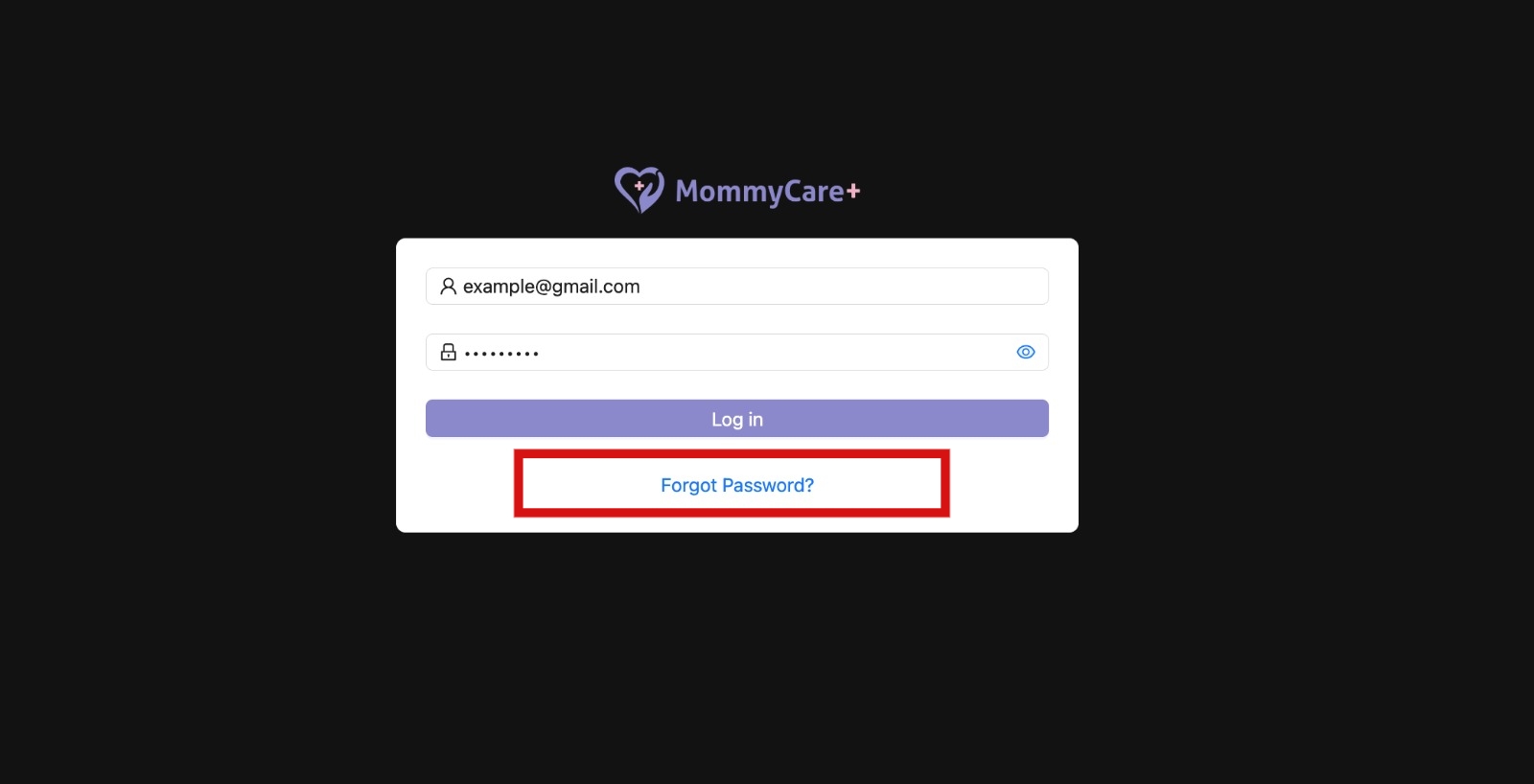 Forgot Password in admin Portal