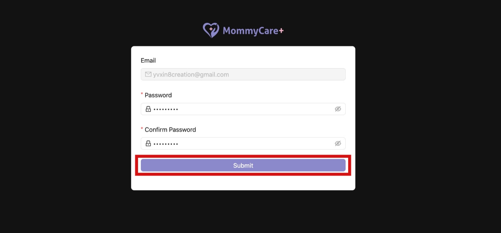 Fill in Email in admin Portal