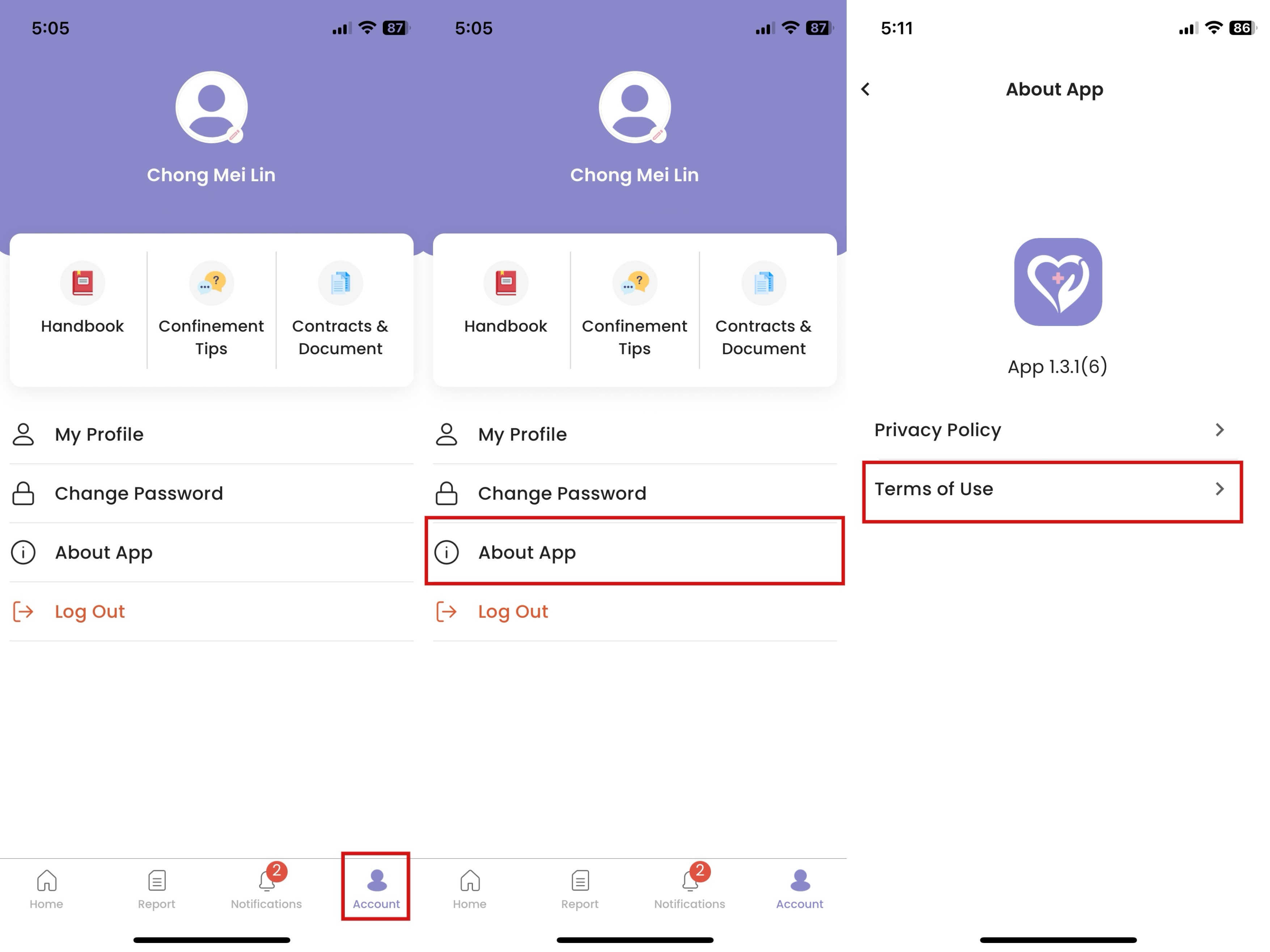 Terms of Use on Mother App