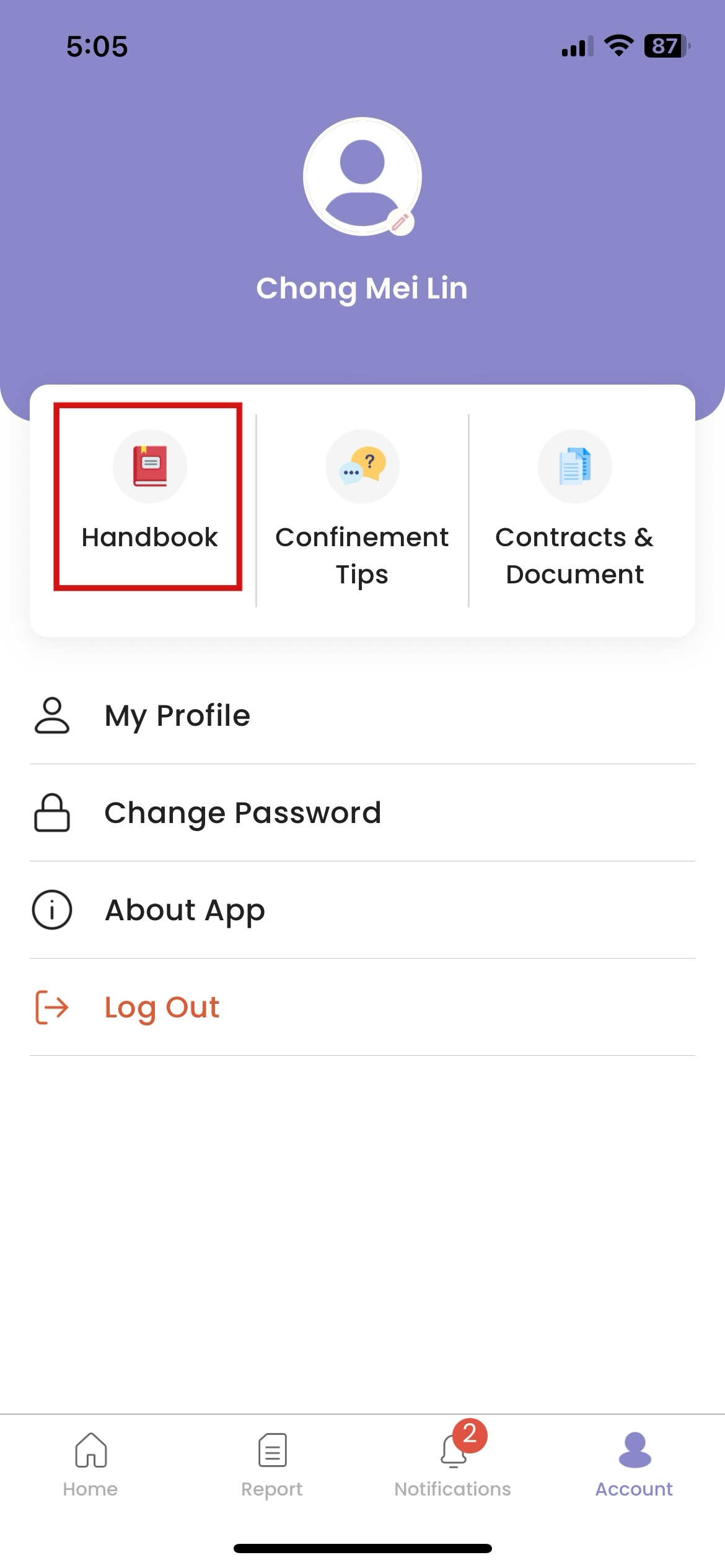View Handbook on Mother App