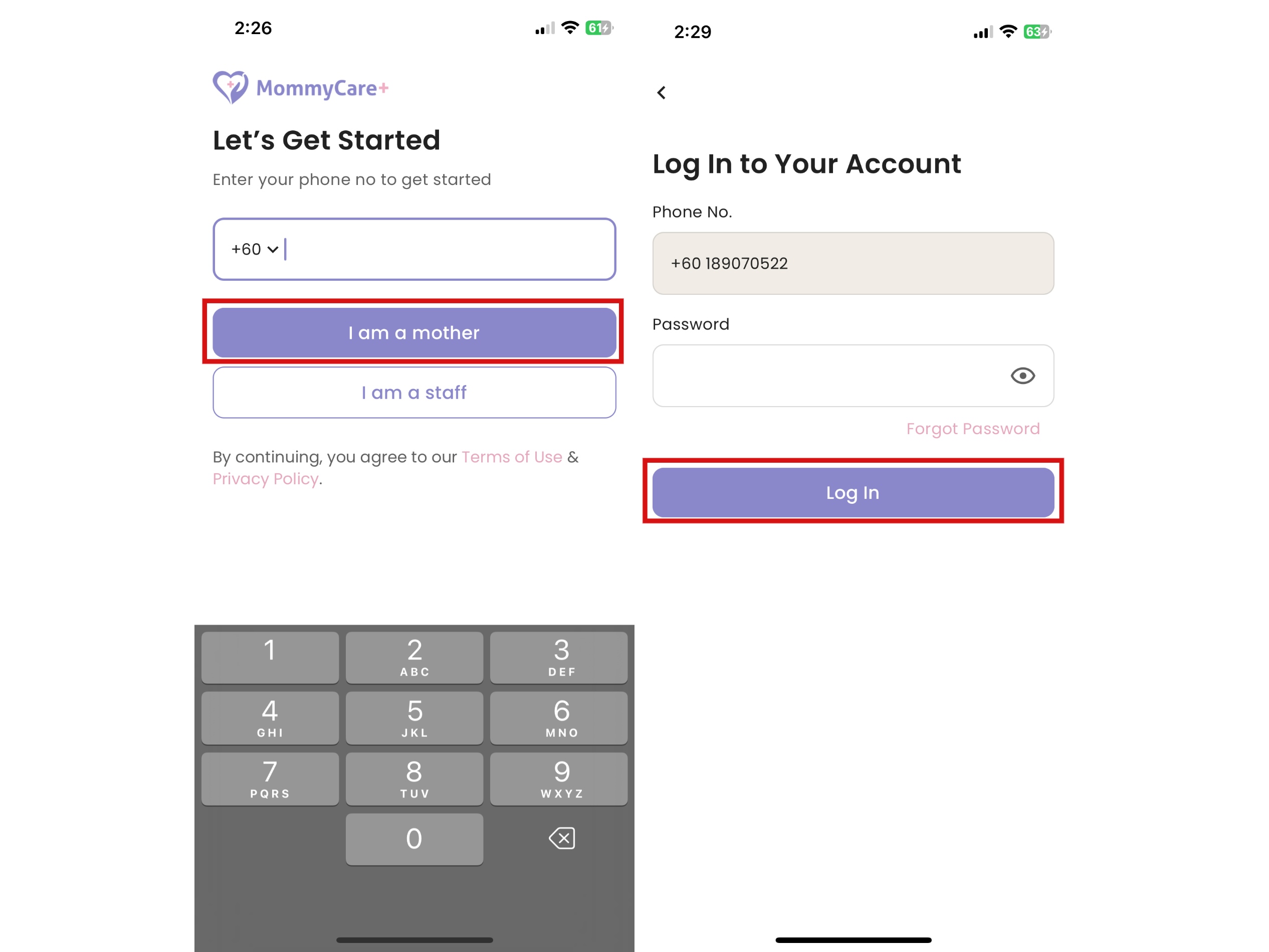Sign In for Mother App