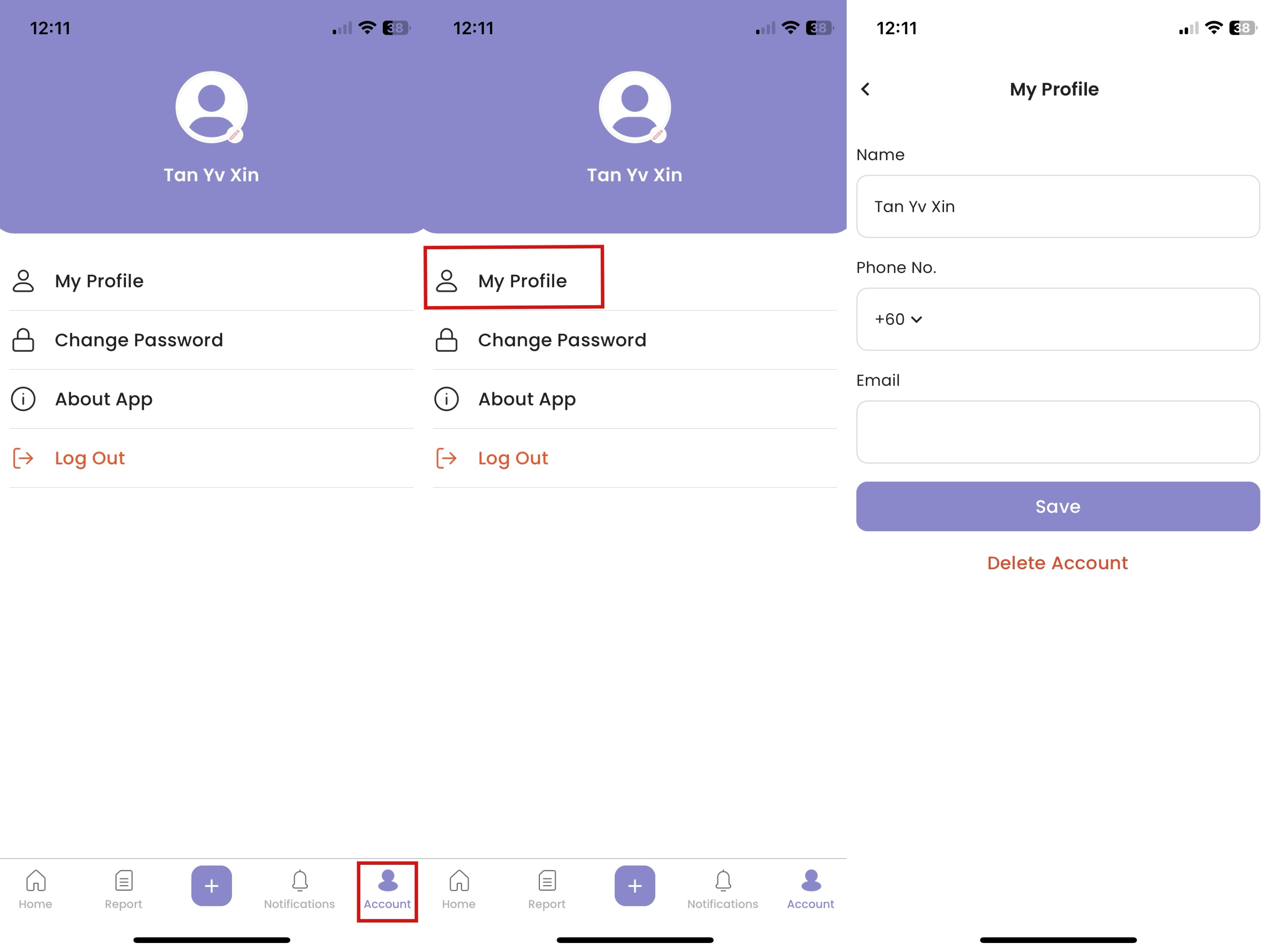 View Profile in Staff App