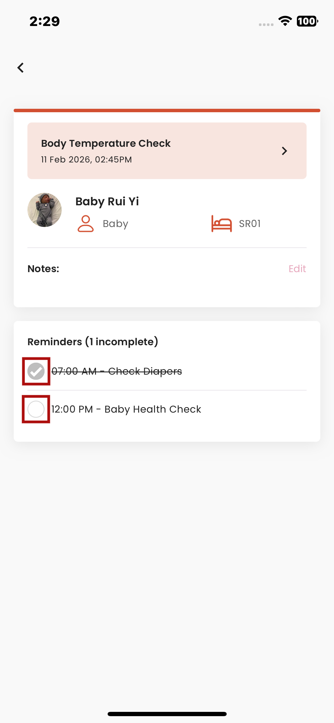 Update Reminders Status in Staff App