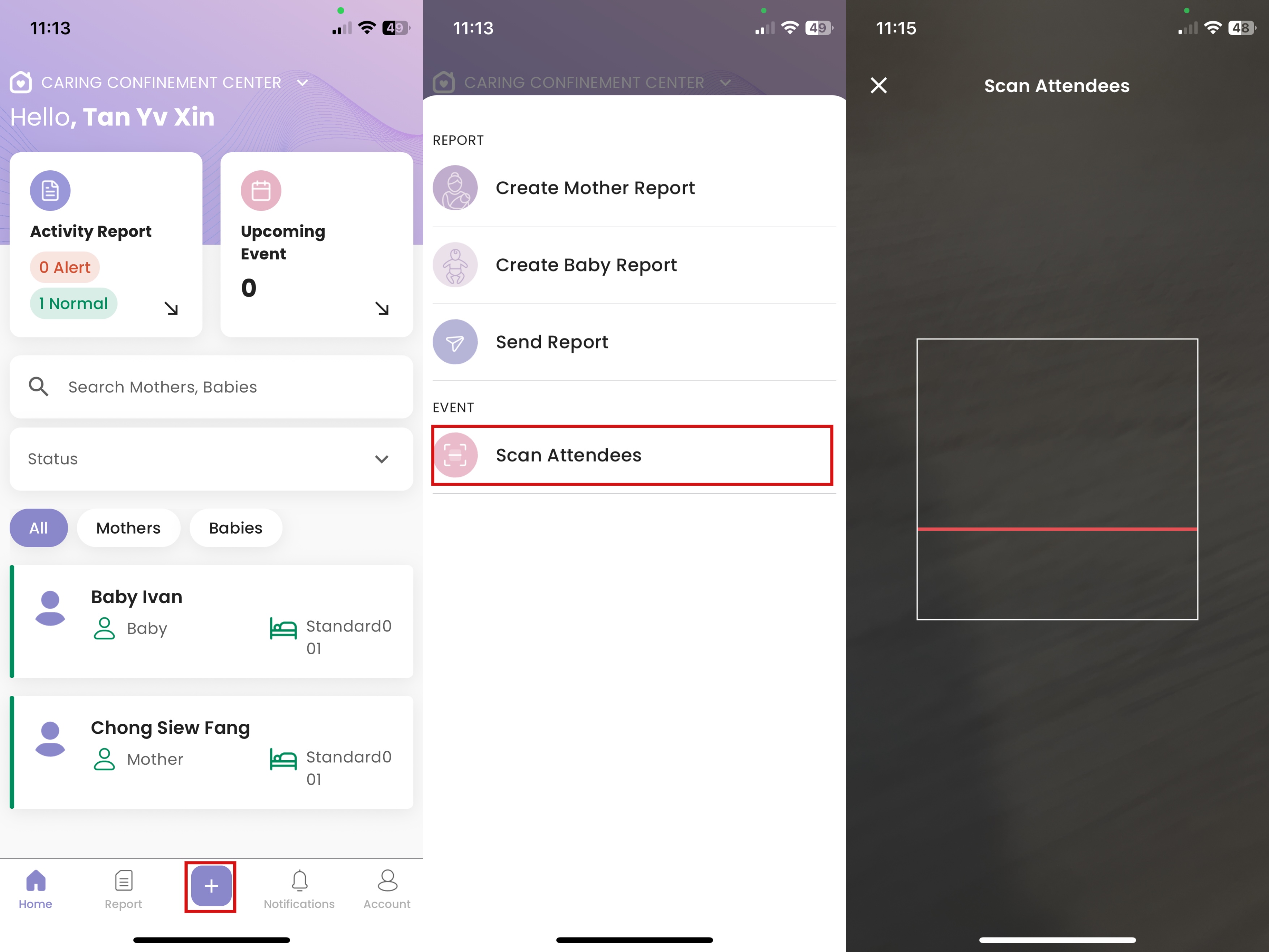 Scan QR in Staff App