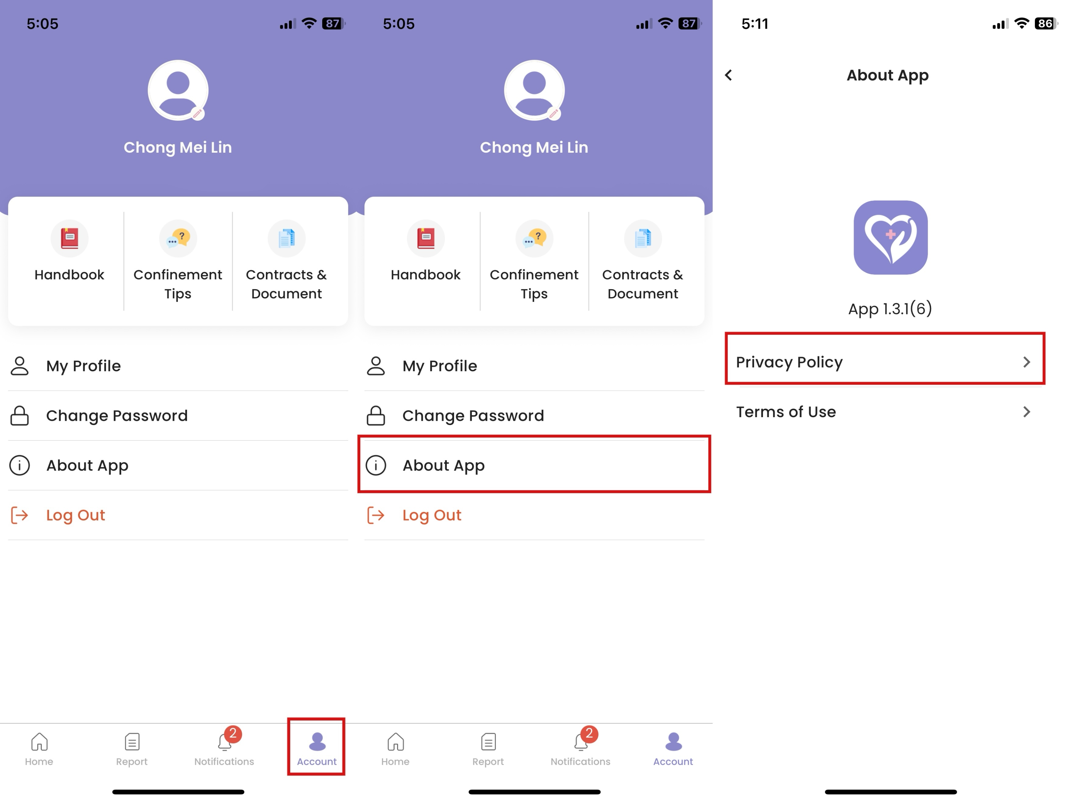 Privacy Policy on Mother App