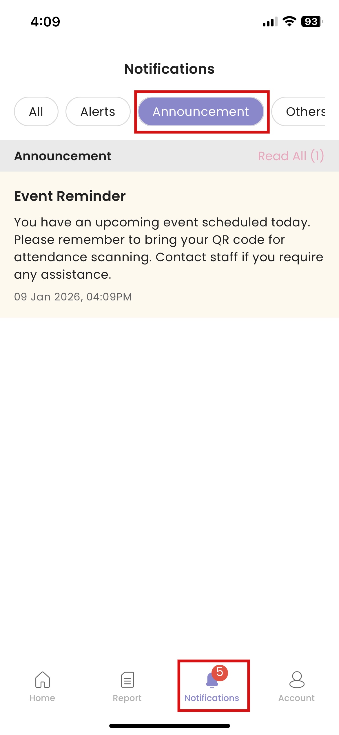 View Other Notifications for Mother App